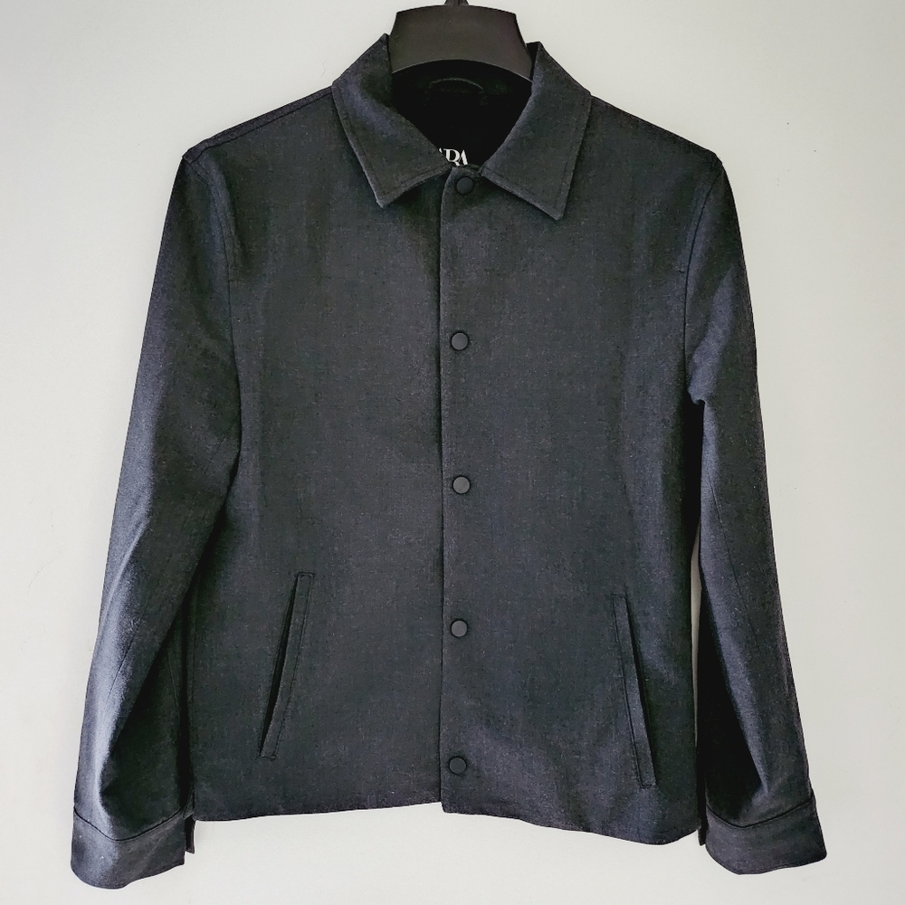 ZARA blazer snap buttons dark gray jacket